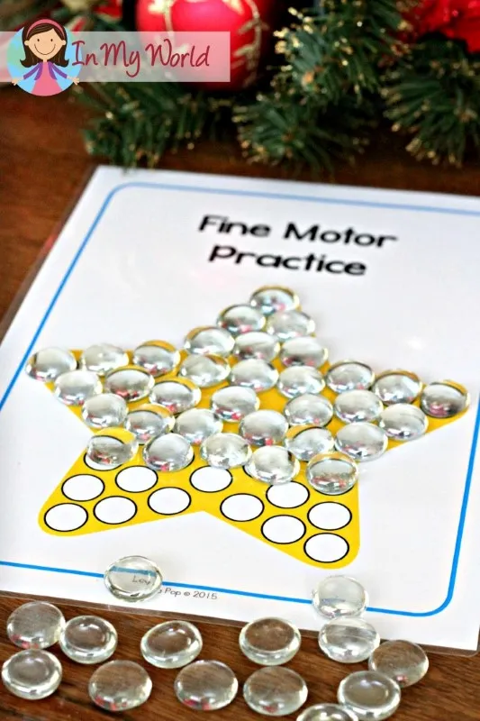 Christmas Nativity Preschool Centers. Star fine motor practice mat.