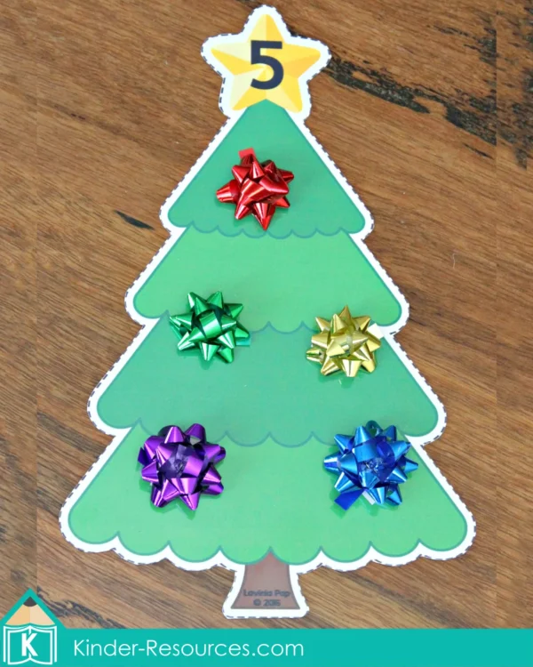 Christmas Preschool Centers Christmas Tree Counting Bows