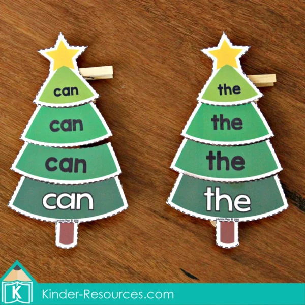 Christmas Preschool Centers Christmas Tree Sight Words Pre-Primer