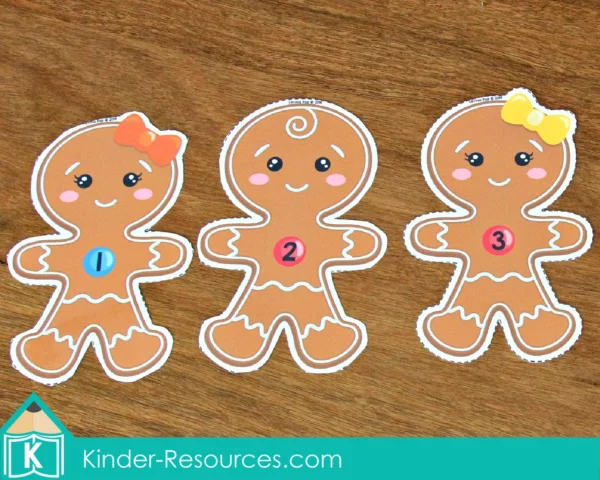 Christmas Preschool Centers Counting Gingerbread Decorations