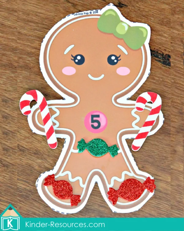 Christmas Preschool Centers Counting Gingerbread Decorations