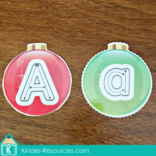 Christmas Preschool Centers Ornament Letters Matching Activity