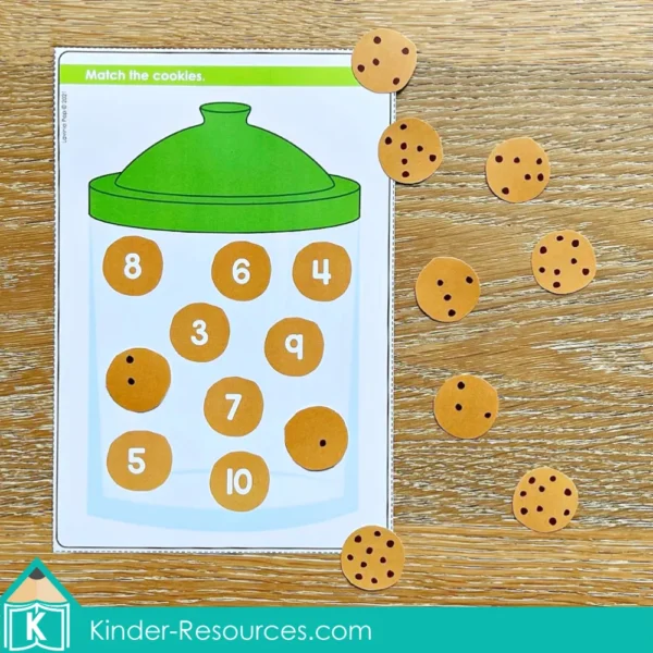 Kindergarten Morning Tubs Bins Counting Cookies Numbers