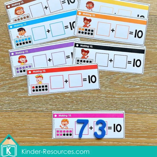 Kindergarten Morning Tubs Bins Ways to Make 10 with 10 Frames