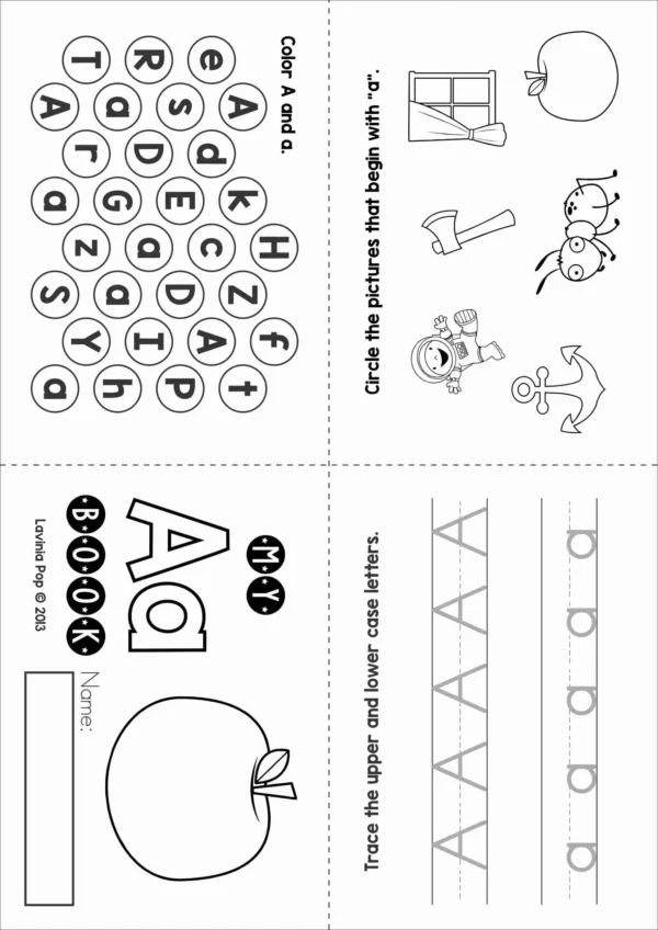 A Alphabet Phonics Letter of the Week Worksheets & Activities | Foldable activity booklet