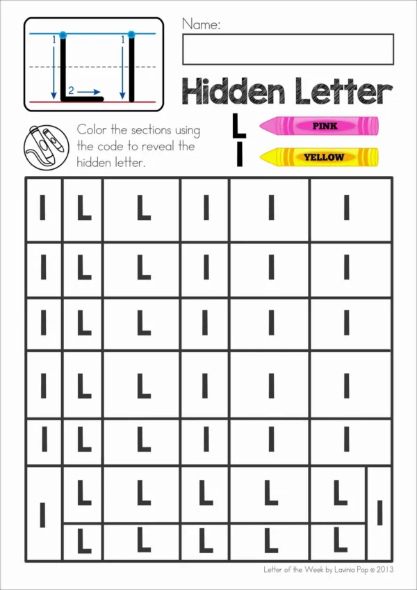 L Alphabet Phonics Letter of the Week Worksheets & Activities | Upper and lower case letter discrimination worksheet