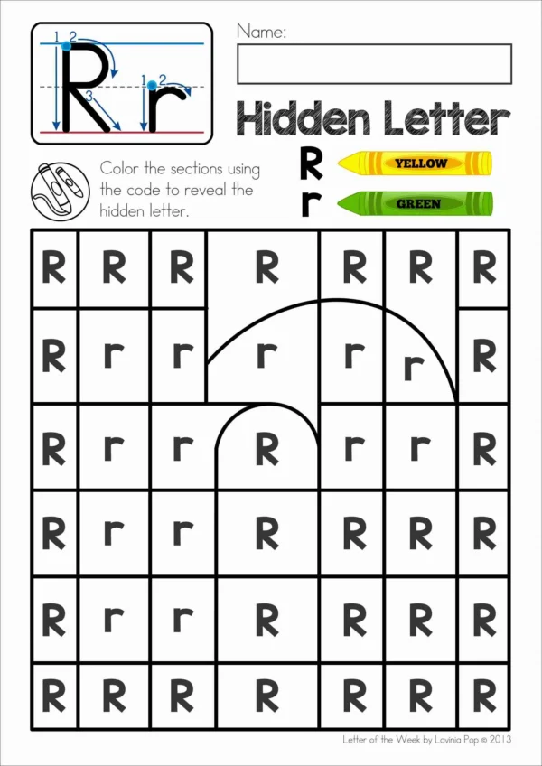 R Alphabet Phonics Letter of the Week Worksheets & Activities | Upper and lower case letter identification worksheet