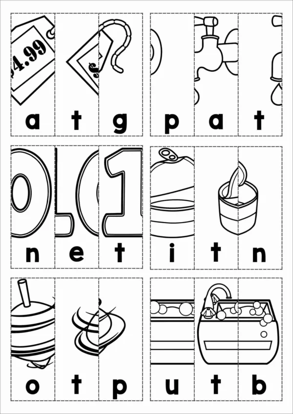 T Alphabet Phonics Letter of the Week Worksheets & Activities | Beginning sounds CVC words cut and paste word work activity