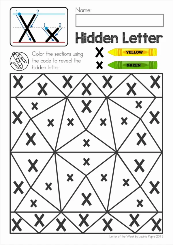 X Alphabet Phonics Letter of the Week Worksheets & Activities | Upper and lower case letter identification worksheet