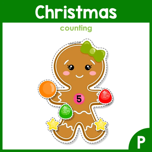 12 Christmas Center Activities for Preschool | Morning Tubs | Bins | Counting Gingerbread Candy