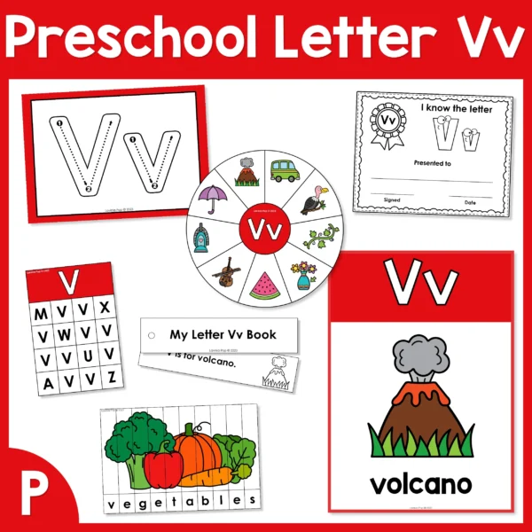 Preschool Alphabet Letter of the Week V Worksheets | Activities | Centers