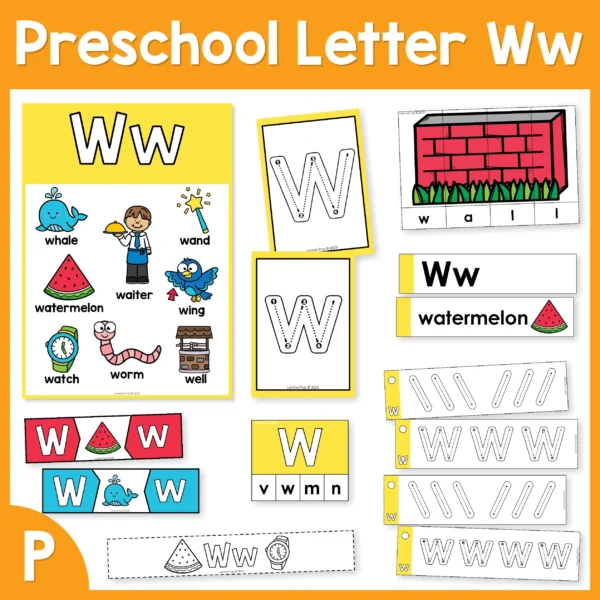 Preschool Alphabet Letter of the Week W Worksheets | Activities | Centers