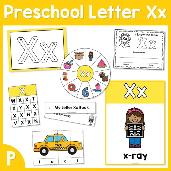 Preschool Alphabet Letter of the Week X Worksheets | Activities | Centers