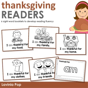 Thanksgiving Read and Trace Sight Word Readers for emergent and struggling readers