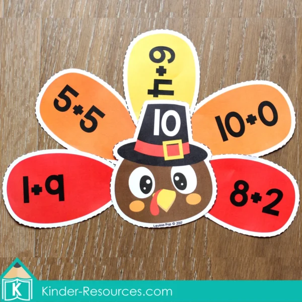 Thanksgiving Math Kindergarten Centers Turkey Feather Addition (2)