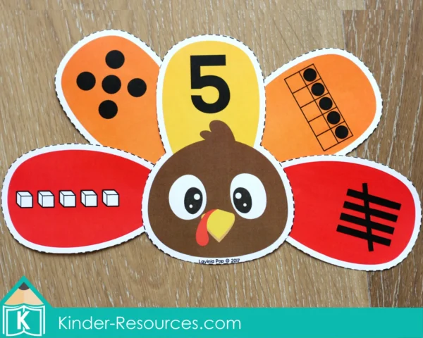 Thanksgiving Math Kindergarten Centers Turkey Feather Subtraction