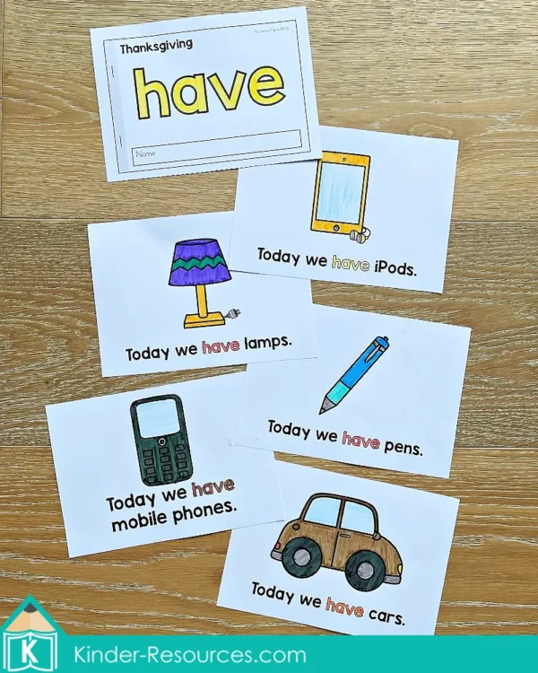 Thanksgiving Read and Trace Sight Word Readers for emergent and struggling readers
