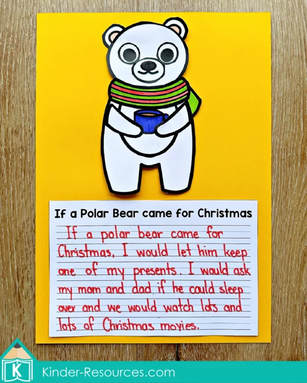 Christmas Writing Prompt Craft Activity If a Polar Bear came for Christmas