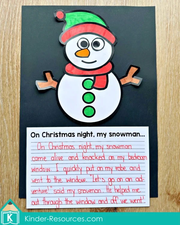 Christmas Writing Prompt Craft Activity On Christmas night, my snowman