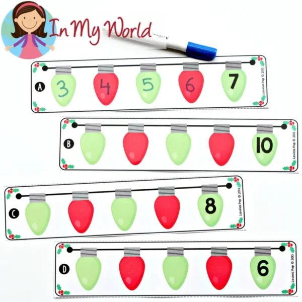 Christmas Literacy Centers for Kindergarten | Counting Backwards
