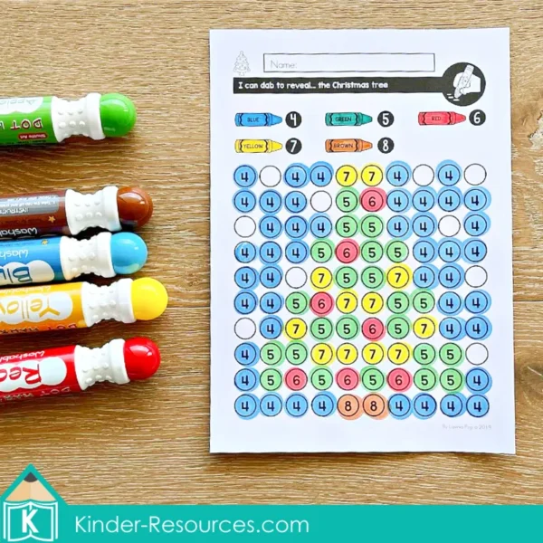 December Fine Motor Printable Activities Dot a Dot Picture