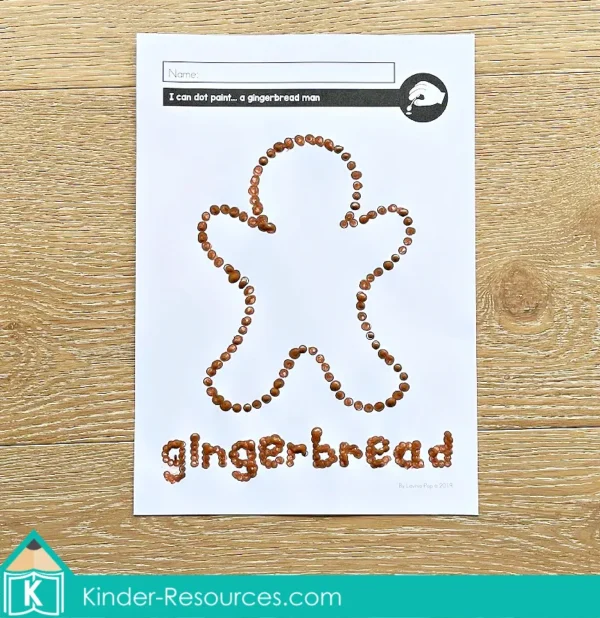 December Fine Motor Printable Activities Gingerbread Cotton Bud Picture