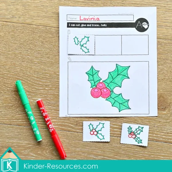 December Fine Motor Printable Activities Sequence Cut and Paste