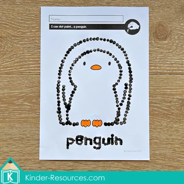 January Fine Motor Printable Activities. Penguin Cotton Bud Picture