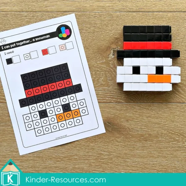 January Fine Motor Printable Activities. Snowman Counting Cube Task Card