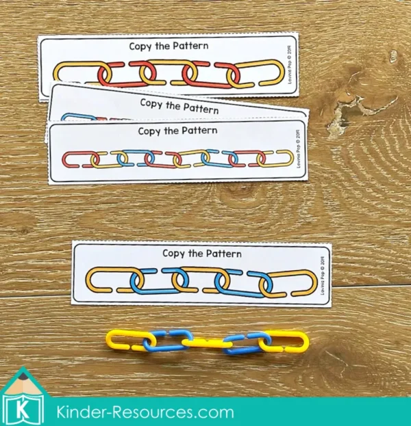 January Fine Motor Printable Activities. Linking Chains Pattern Task Cards