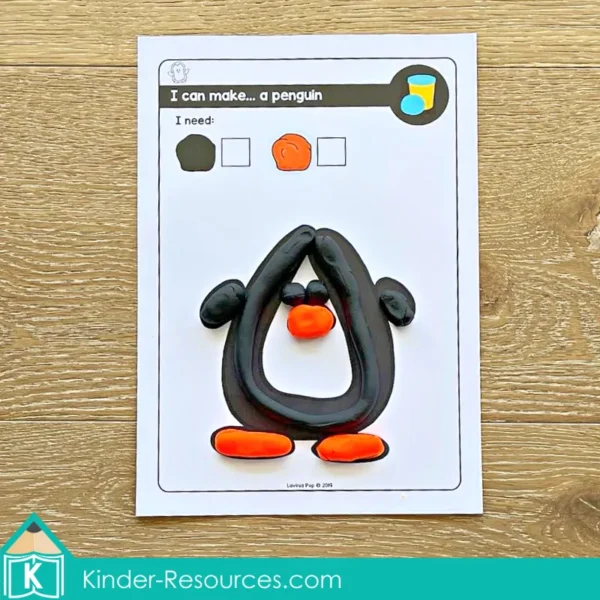 January Fine Motor Printable Activities. Penguin Play Dough Mat Task Cards
