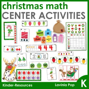 15 printable Christmas math center activities for Kindergarten | Morning Tubs | Bins