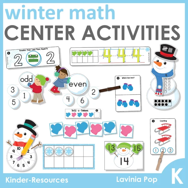 14 Winter Math Center Activities for Kindergarten | Morning Tubs | Bins