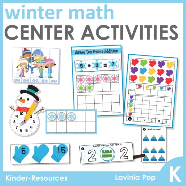 14 Winter Math Center Activities for Kindergarten | Morning Tubs | Bins