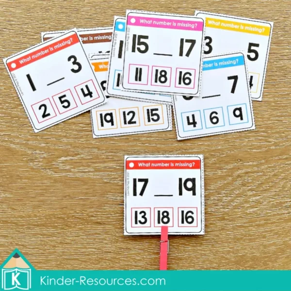 Kindergarten Morning Tubs Bins Missing Numbers