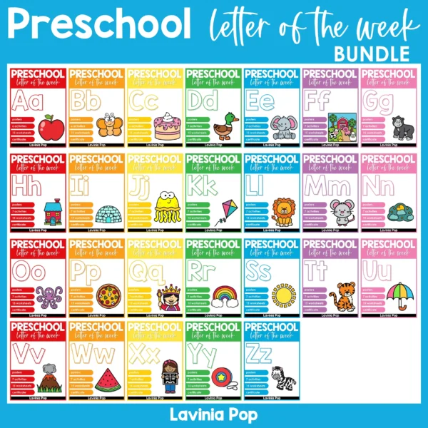 Preschool Alphabet Letter of the Week BUNDLE Worksheets | Activities | Centers