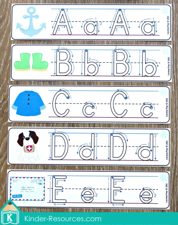 Printable Winter Literacy Kindergarten Centers Alphabet Tracing
