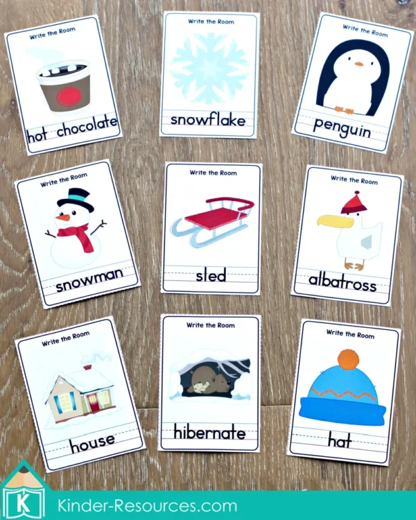 Printable Winter Literacy Kindergarten Centers Vocabulary Words