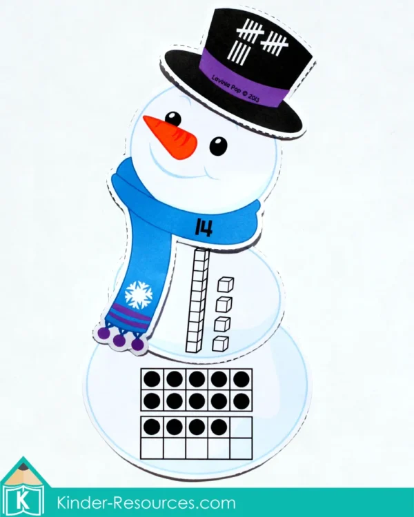 Winter Kindergarten Math Center Activities. Snowman Number Sense