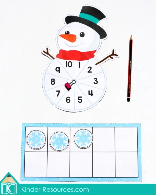 Winter Kindergarten Math Center Activities. Snowman and Snowflake Subtraction