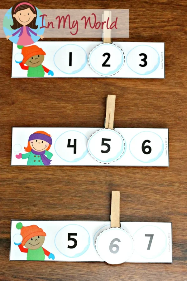 Winter Preschool Centers Missing Numbers