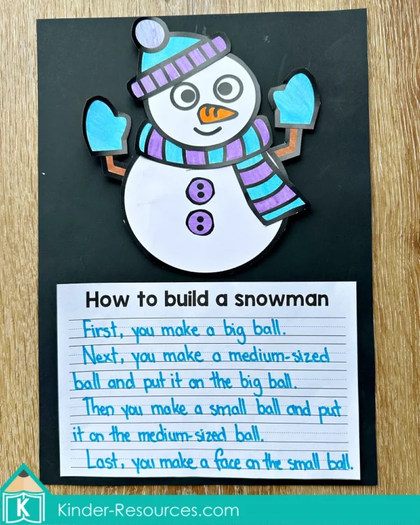 Winter Writing Craft Activity How to Build a Snowman
