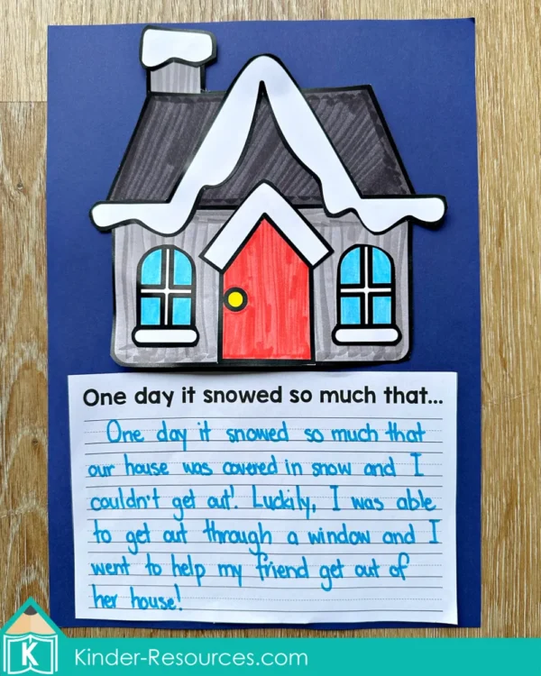 Winter Writing Craft Activity One day it snowed so much that...