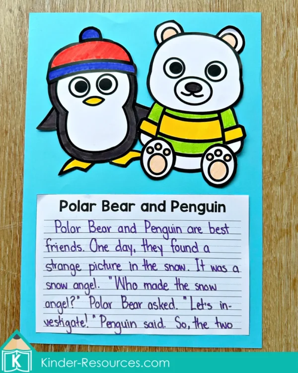 Winter Writing Craft Activity Polar Bear and Penguin