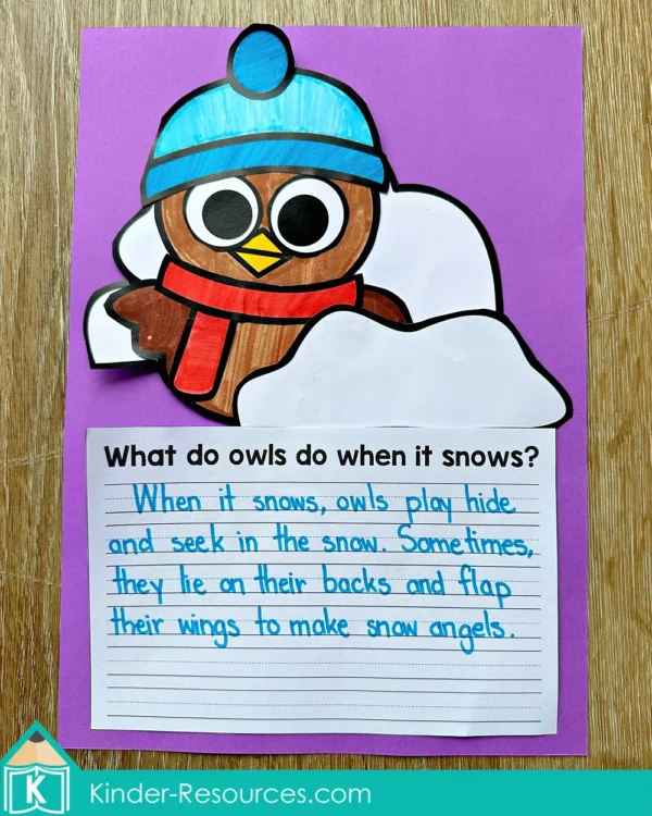 Winter Writing Craft Activity What do owls do when it snows