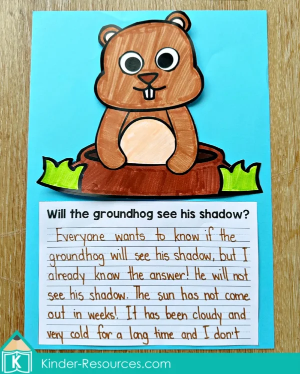 Winter Writing Craft Activity Will the groundhog see his shadow