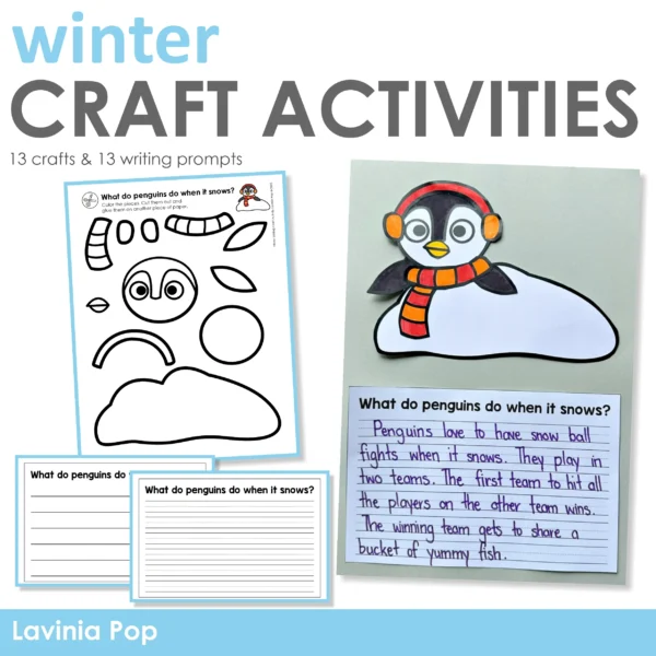 13 crafts and writing activities for Winter that include a variety of writing styles.