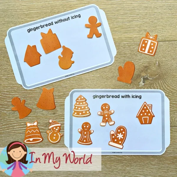 22 Gingerbread Center Activities for Preschool | Morning Tubs | Bins. Sorting gingerbread cookies printable activity.