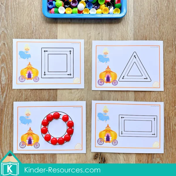 Fairy Tale Preschool Center Activities Cinderella Shape Cards