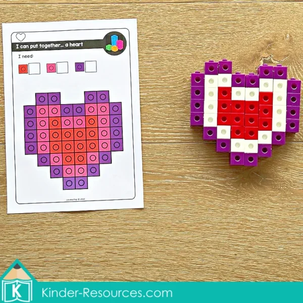 February Fine Motor Printable Activities. Valentine's Day Counting Cube Task Card